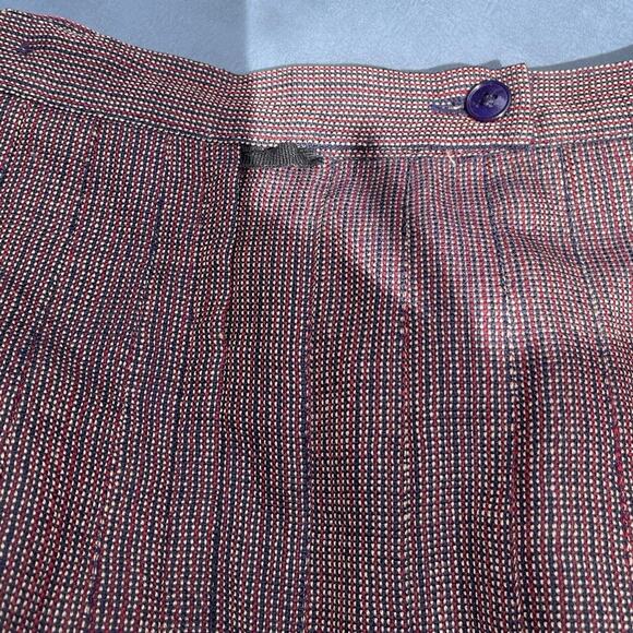 Vintage Plaid Wool Pleated Skirt Tartan Reversible Blue Maroon Scottish Irish 12 - Picture 8 of 13